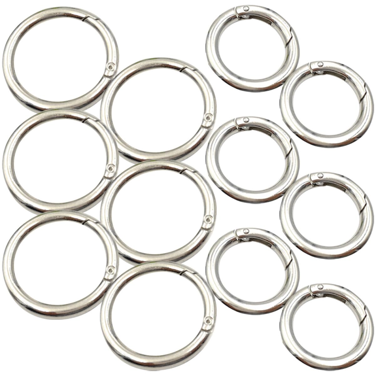 Gogogmee DIY Spring Buckles 12pcs Round Carabiner Keyring Clips Jewelry Keychains