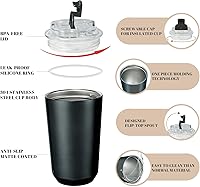 Vista 103 de Puraville Insulated Tumblers with Lid, 10 oz Travel Coffee Mug Stainless Steel Vacuum Cup, Leak Proof Reusable Double Walled Coffee Tumbler for Iced