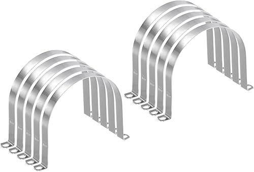 Miniatura 17 de HARFINGTON 5 abrazaderas de conducto de 4 1/4 pulgadas y 4.252 in, abrazadera de tubo M108 U, correa de tubo rígida de acero inoxidable, soporte