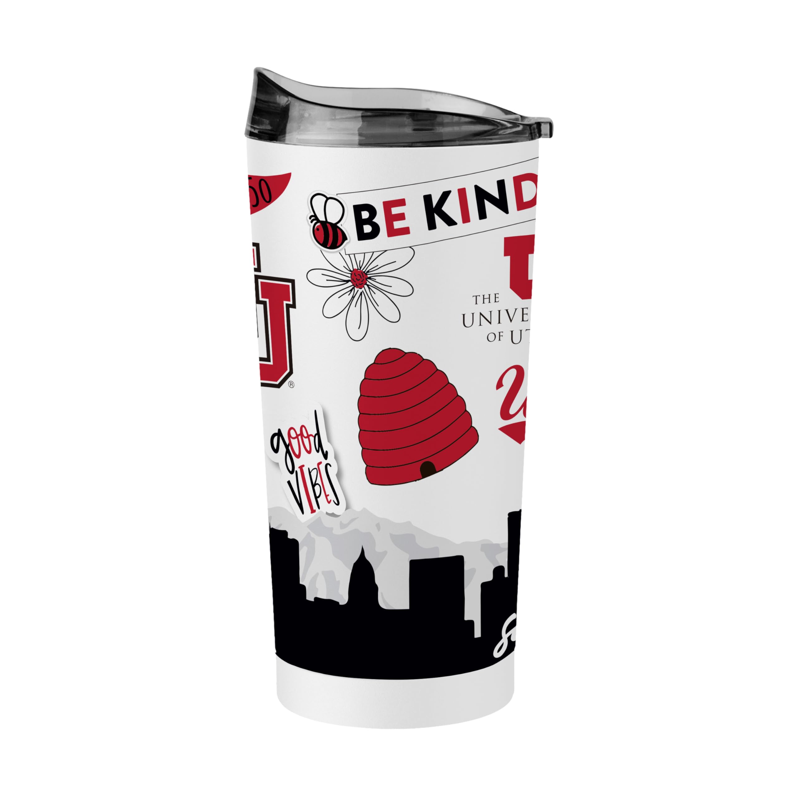 Logo Brands NCAA Native Icons 20 oz Stainless Steel Tumbler – Double Wall Vacuum Insulated