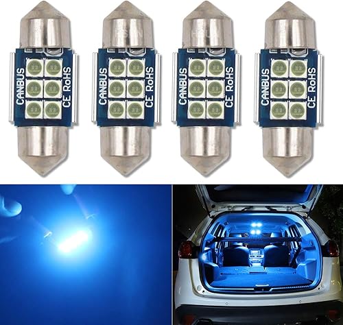HSUN Bombilla LED Festoon de 1.220 in, 12 V-14 V DE3175 3175 6428 6430 DE3021 DE3022 DE3023 Canbus sin errores con chip 6LED SMD3030 para luz de