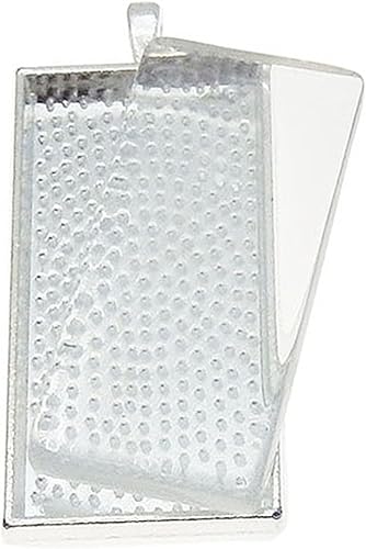 Miniatura 3 de Julie Wang Juego de 10 juegos de bandeja rectangular grande para colocar fotos con cabujones de cristal (plata brillante), Metal no precioso.