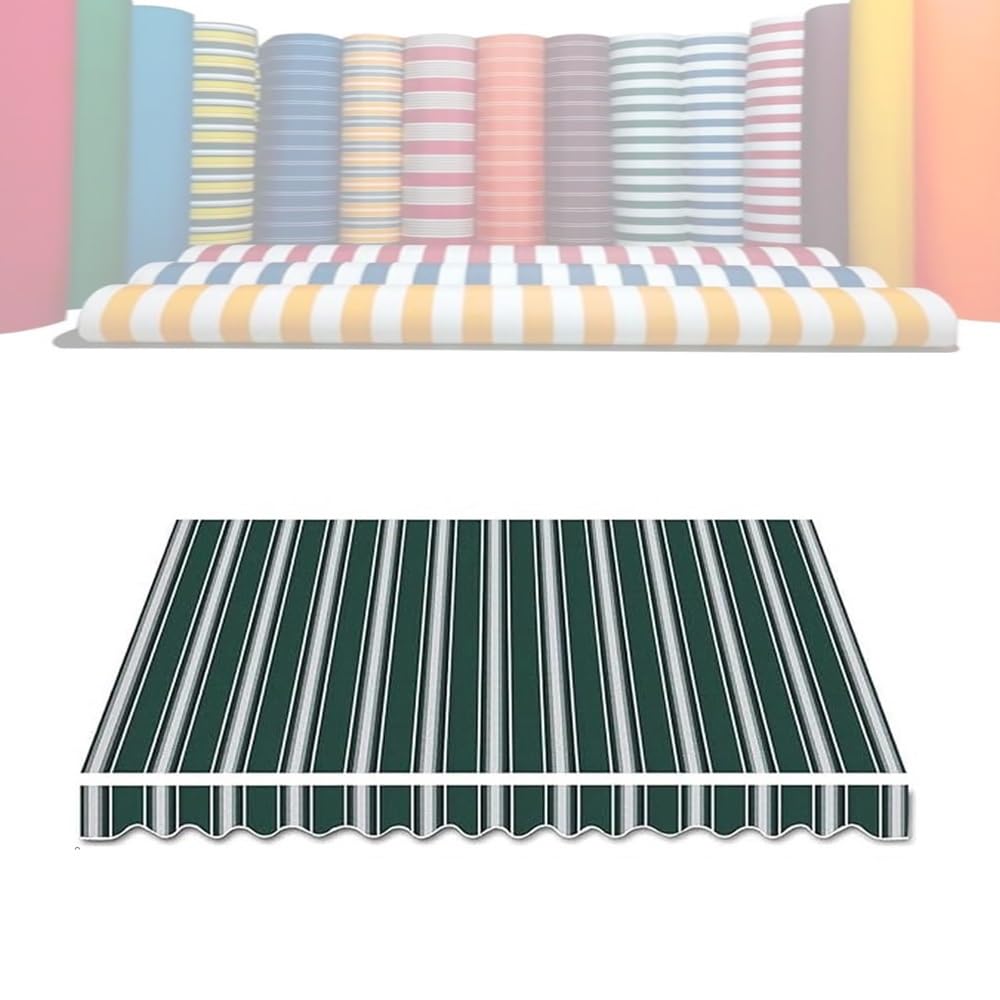 ksxnkhk Replacement fabric for awnings 2m 2.5m 3.0m 3.5m 4.0m 4.5m 5m 6m Replacement canvas Sunshade (Green, 5x1.5m/16x5ft)