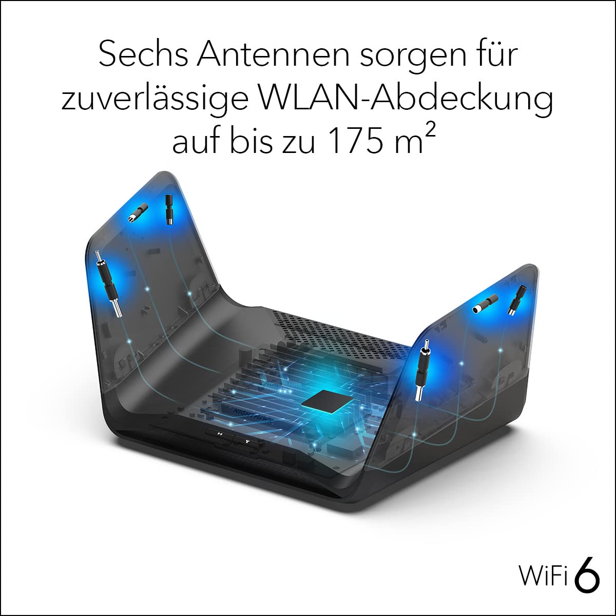 NETGEAR Nighthawk WiFi 6 WLAN Router RAX70, Bis zu 185 m², 6,6 Gbit/s