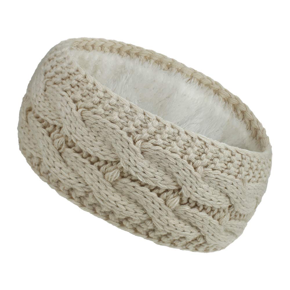 Ohrenwärmer Stirnband Für Damen – Mit Fleece-Futter, Gestrickt, Elastisch, Marineblau, Für Winter & Sport