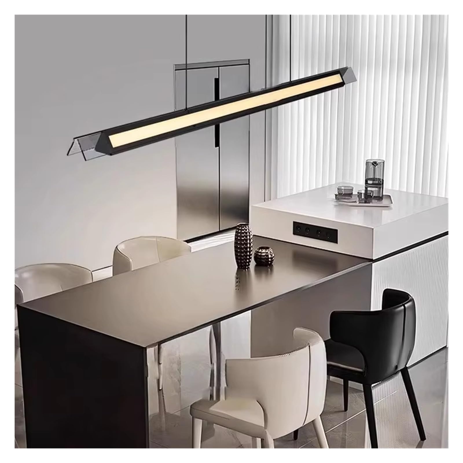 LXMQEF Lampadario a LED per Ristorante in Vetro Creativo Lampada da scrivania Moderna e Minimalista per Protezione degli Occhi, Tavolo da Pranzo Lungo, Isola