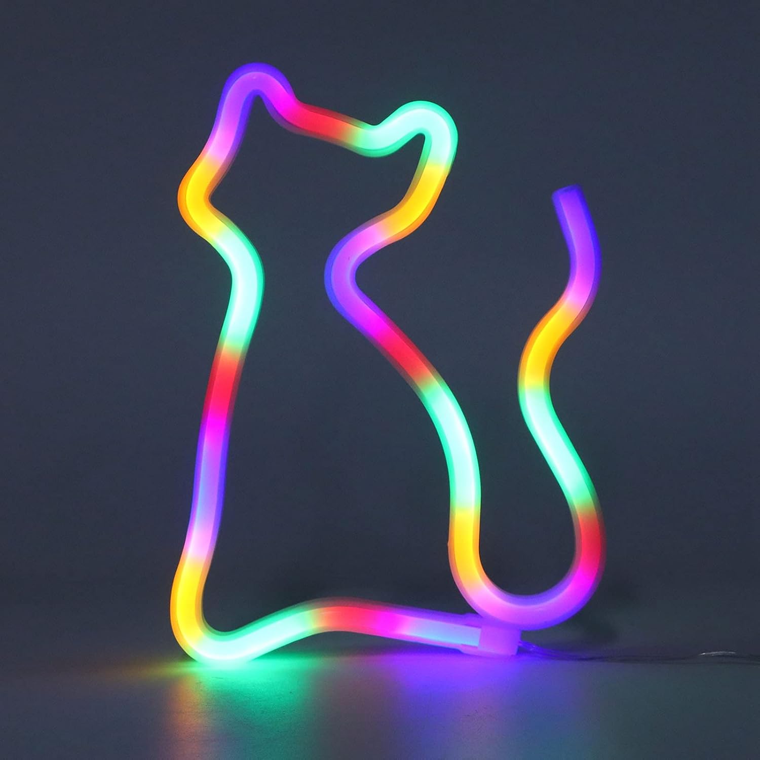 Horoper Cat Neon Lights Wall Decor, Cat Shape Neon Signs Room Wall Decor, LED Colorful Neon Light Cat Neon Light for Bedroom Bar Cat Lovers Christmas Decor Cat