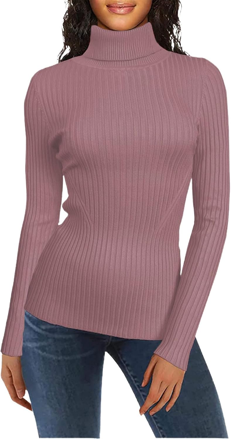 Ladies Sweaters Womens Sweater 2025 Pullover Turtle Neck Classic Knit Casual Fall Tops,XS-2XL