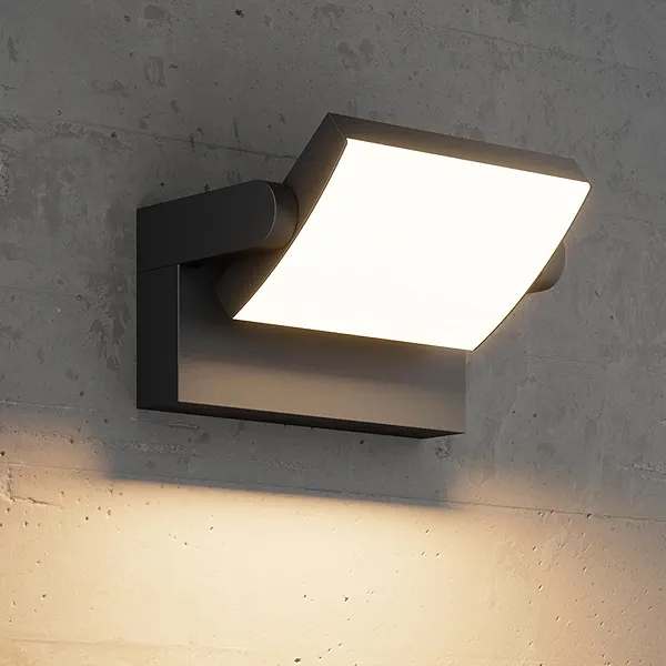lundwa Modern Outdoor Lights, 40W Black LED Exterior Light Fixture, 3000K Outdoor Wall Sconce, IP65 Waterproof Porch Lights for House