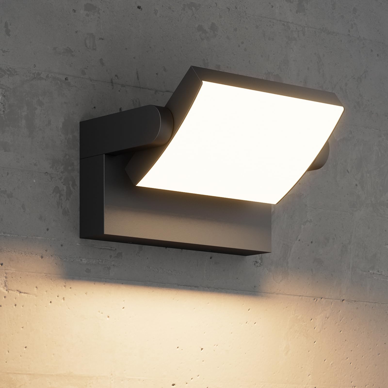 Lundwa Modern Outdoor Lights, 40W Black LED Exterior Light Fixture, 3000K Outdoor Wall Sconce, IP65 Waterproof Porch Lights for House