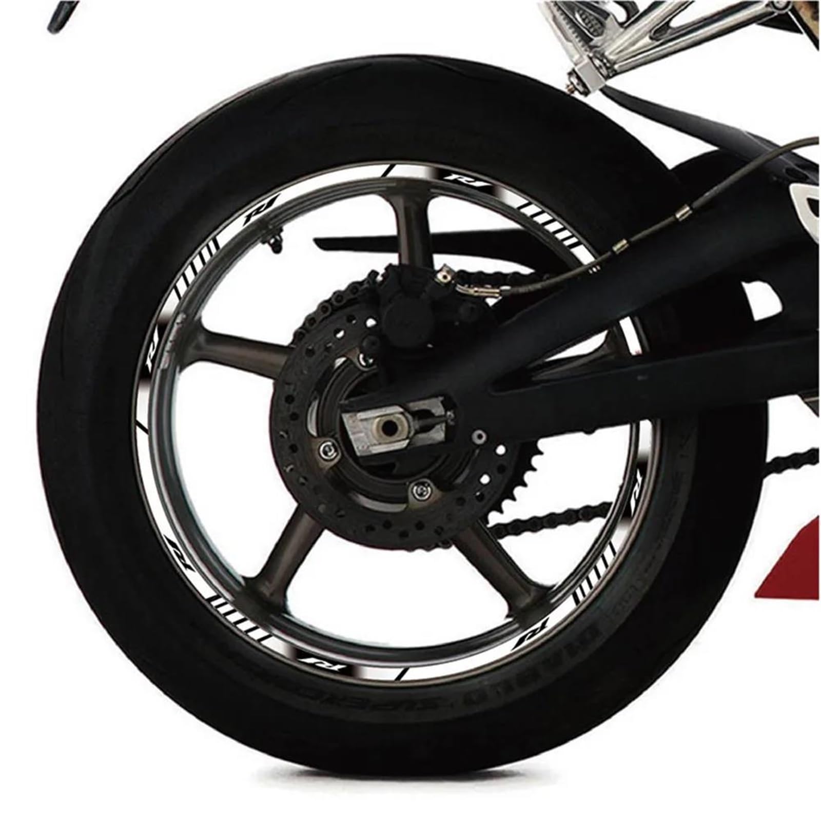 Motorradzubehör Innenradaufkleber Felgen-Reflex-Dekorationsaufkleber Felgenaufkleber Für Yamaha R1 R1A(Style 3)