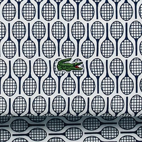 Lacoste Racquets 100% Percale Cotton 4-Piece Sheet – Cool, Crisp, Matte, and Durable, Oeko-Tex Certified – Print, Navy, Queen - Thumbnail 4