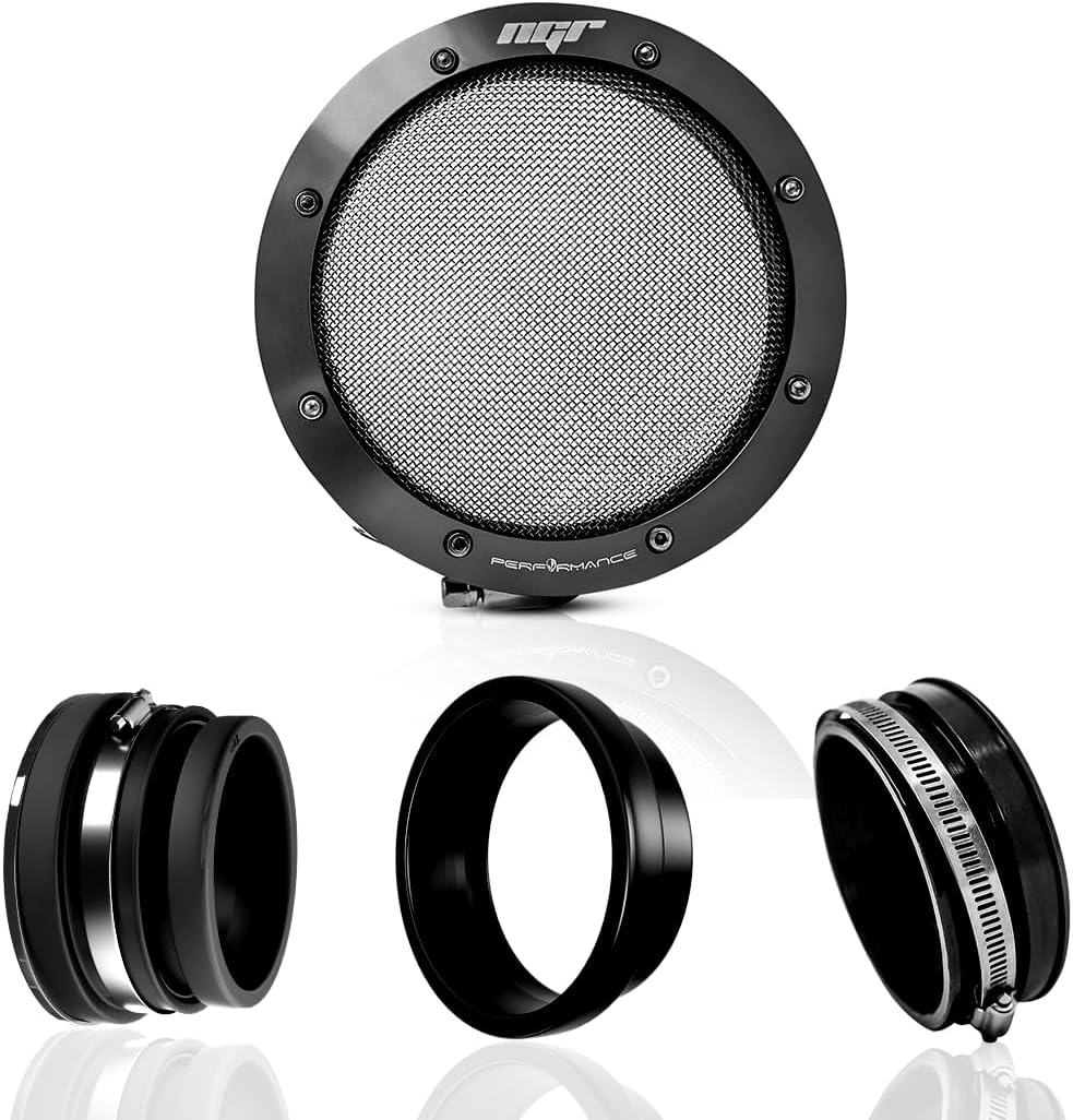 NGR Turbo Filter (Street Edition) | Universal 4 inch & 3.5 inch Turbo Screen Protector | Cold Air Intake Turbo Screen for Engine Performance & Protection | Black