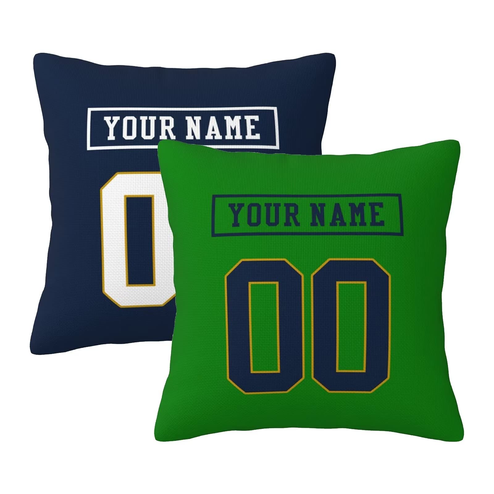 Slaccvd Custom University Throw Football Pillow Cases(2Packs) Personalized Design Any Name and Number 18