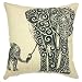 Onker Cotton Linen Square Decorative Throw Pillow Case Cushion Cover 18" x 18" Mother Elephant & Baby Elephant