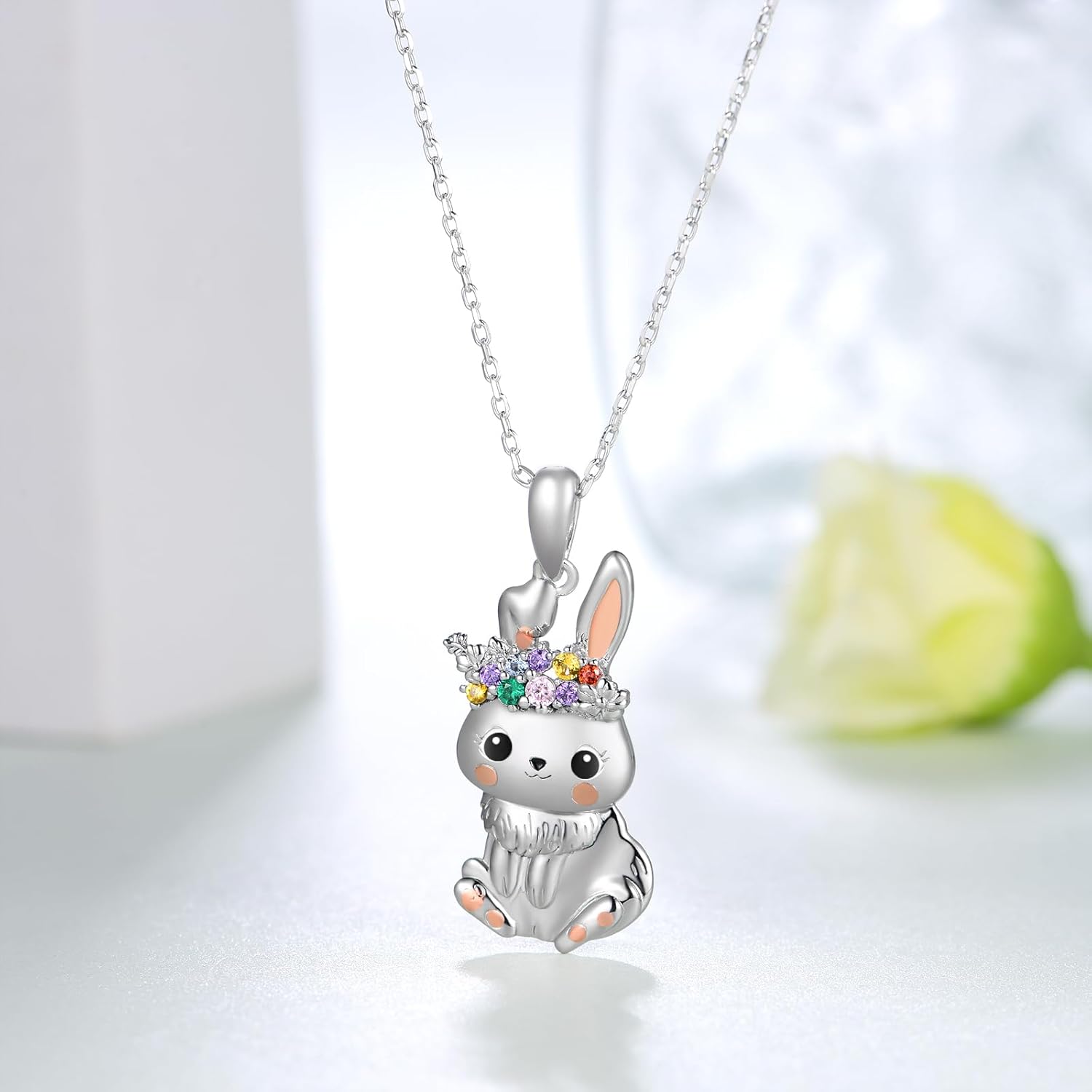 Highland Cow/Axolotl/Goat/Panda/Giraffe/Raccoon Necklace 925 Sterling Silver Animal Pendant Necklace with Colored Zircon Animal Jewelry Gift for Girls Women Daughter - Image 4