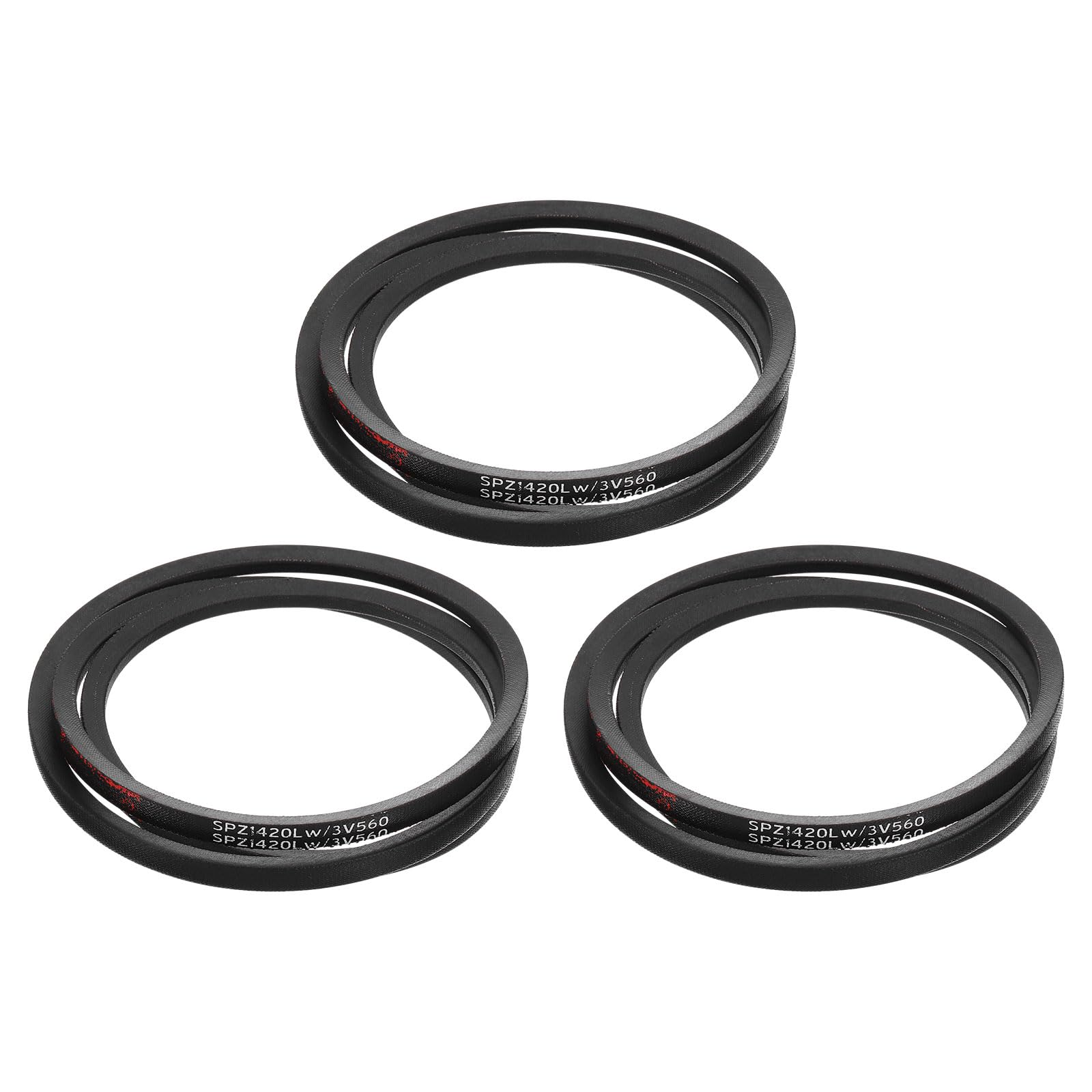 QUARKZMAN 3Pcs SPZ-1420 Courroies Trapézoïdales en Caoutchouc de Transmission Industrielle Puissance 1420mm Circonférence de Pas,10mm Largeur, 8mm Hauteur, 1433mm Circonférence Extérieure