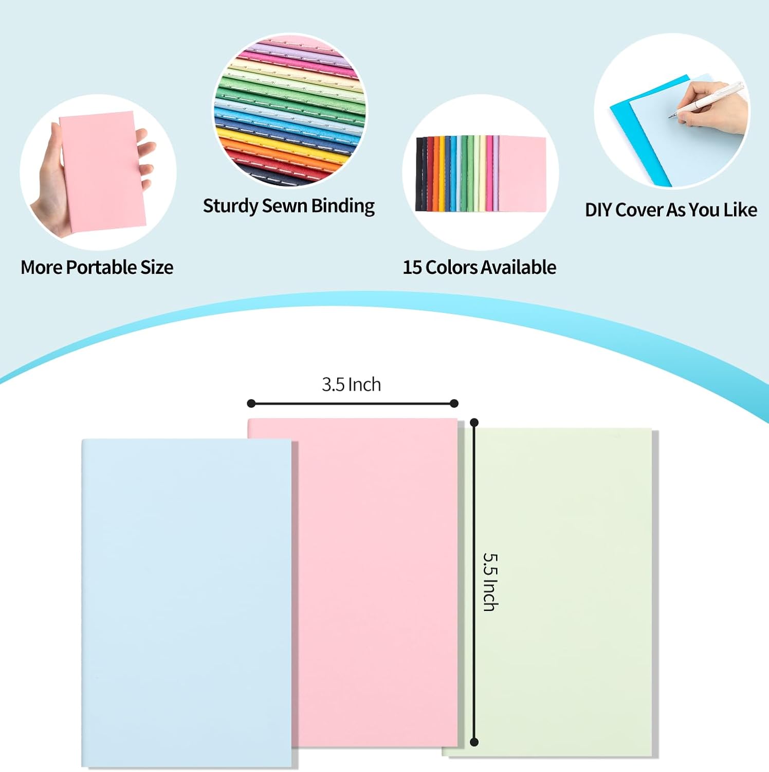 150 Pack Mini Pocket Colorful Lined Notebook Bulk, Journals Bulk, Small Notebooks 3.5x5.5, 30 Sheets/60 Pages, Mini Notebooks for Traveler, Students, School Supplies(Lined-150 pack, 15 Colors)
