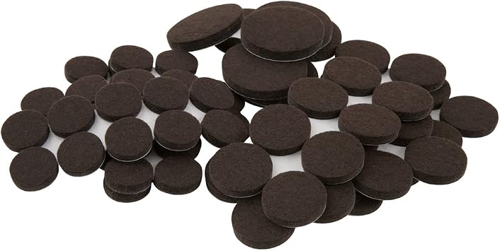 Soft Touch 80 Piece Pack in Walnut Brown, Self-Stick Heavy Duty Furniture Felt Pads in Two Sizes for Tables and Chairs. Protect your Hardwood Floors & Tile from Scratches