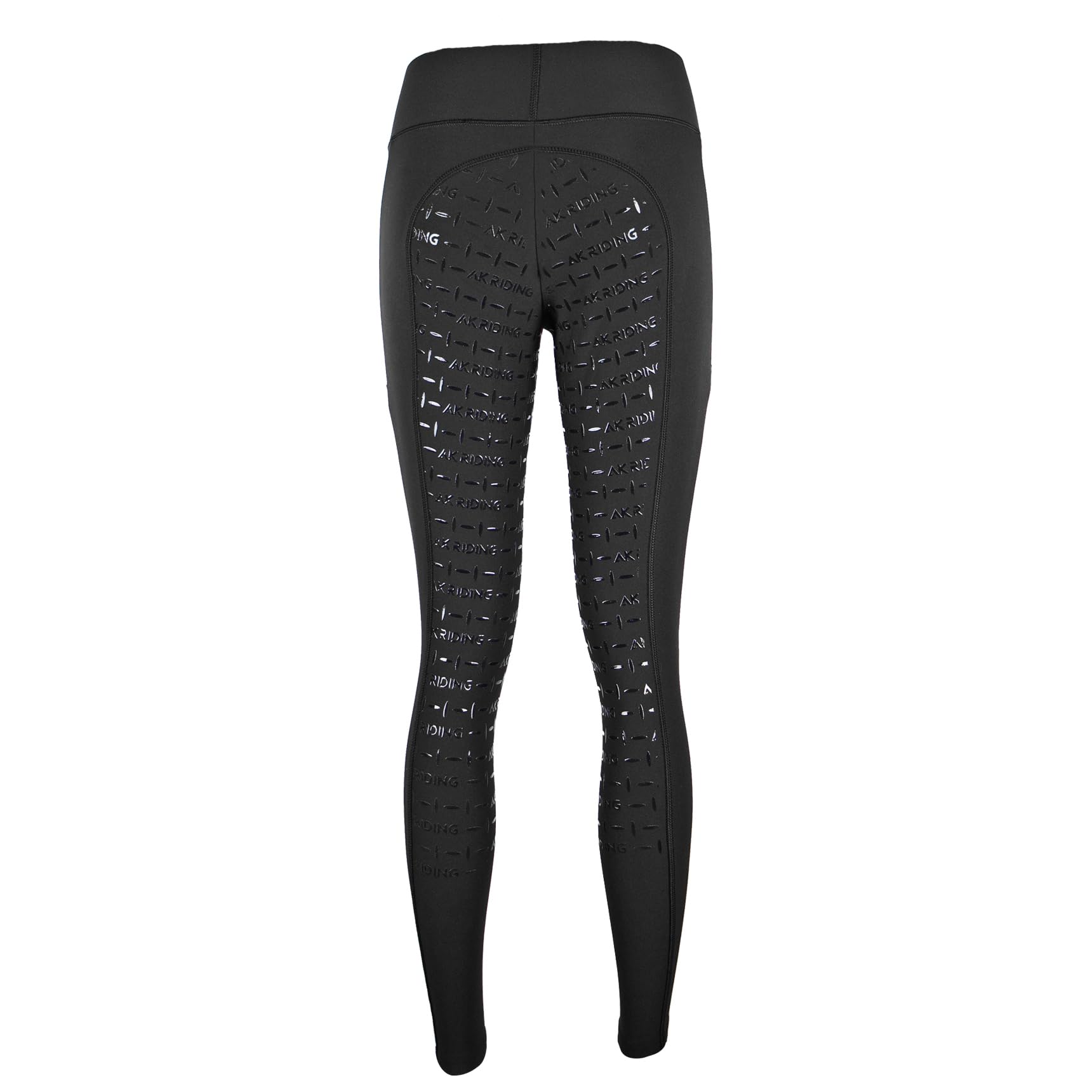 AK Nova AKRS-6071 - Leggings da equitazione, traspiranti, leggeri, a vita alta, con impugnatura in silicone e due tasche laterali