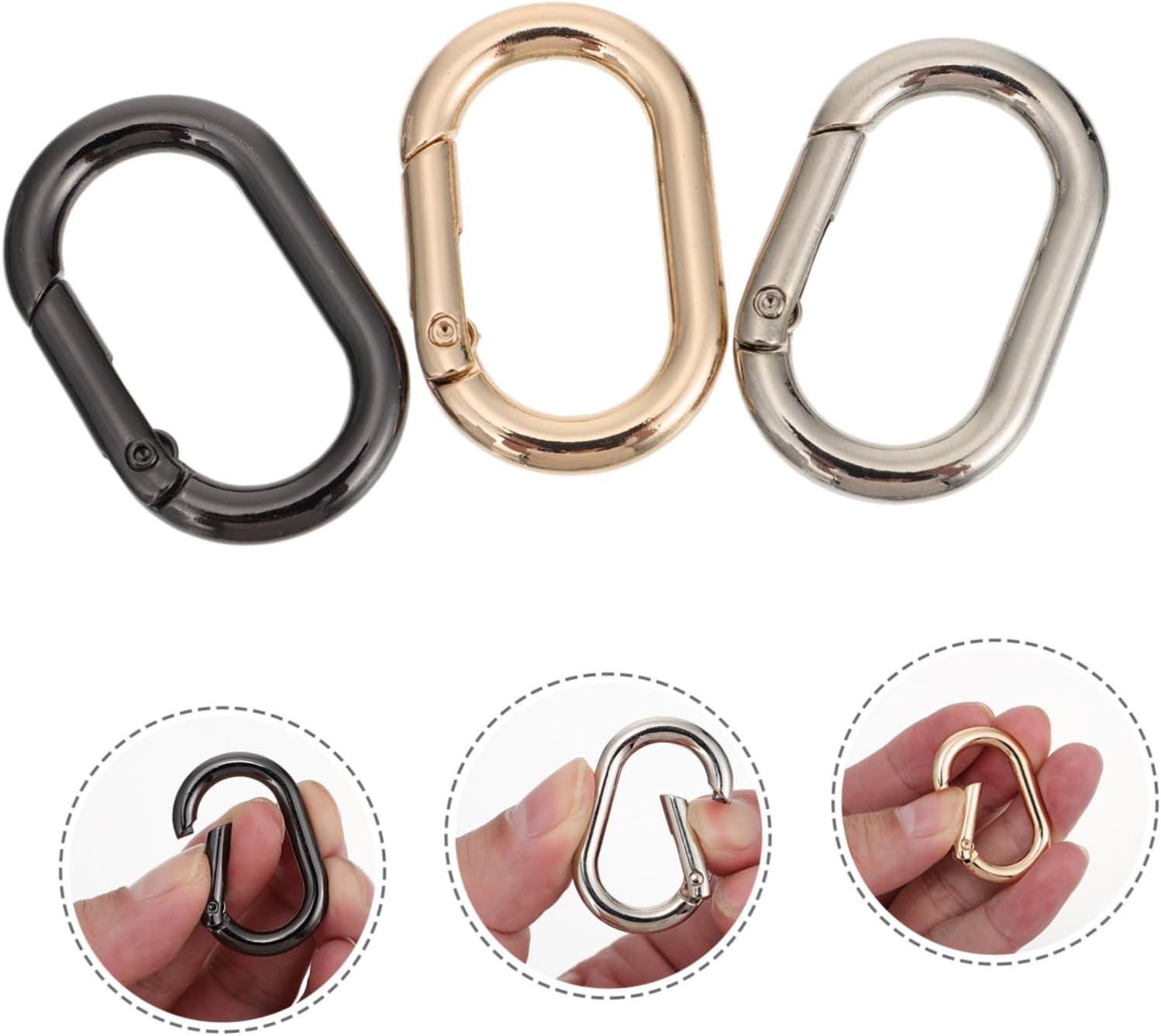 Zinc Alloy Spring Ring Hooks Small Snap Hooks Clips for Hanging Spring Clips DIY Accessories