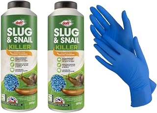 VR Angel2 x Doff Slug & Snail Killer 800g with 1 Pair Non-Sterile Gloves Showerproof Formulation Powerful Slug & Snail Repellent for Use Around Organic Gardening - (Twin Pack of 2)