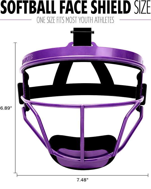 Dinictis Softball Face Mask, Lightweight, Comfortable, with Wide Field Vision, Durable and Safe Face Guards, Premium Protective Softball Fielder's Mask-Purple-Youth(M) by Dinictis - Image 7