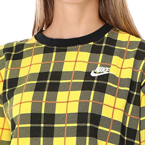 nike yellow plaid sweatshirt