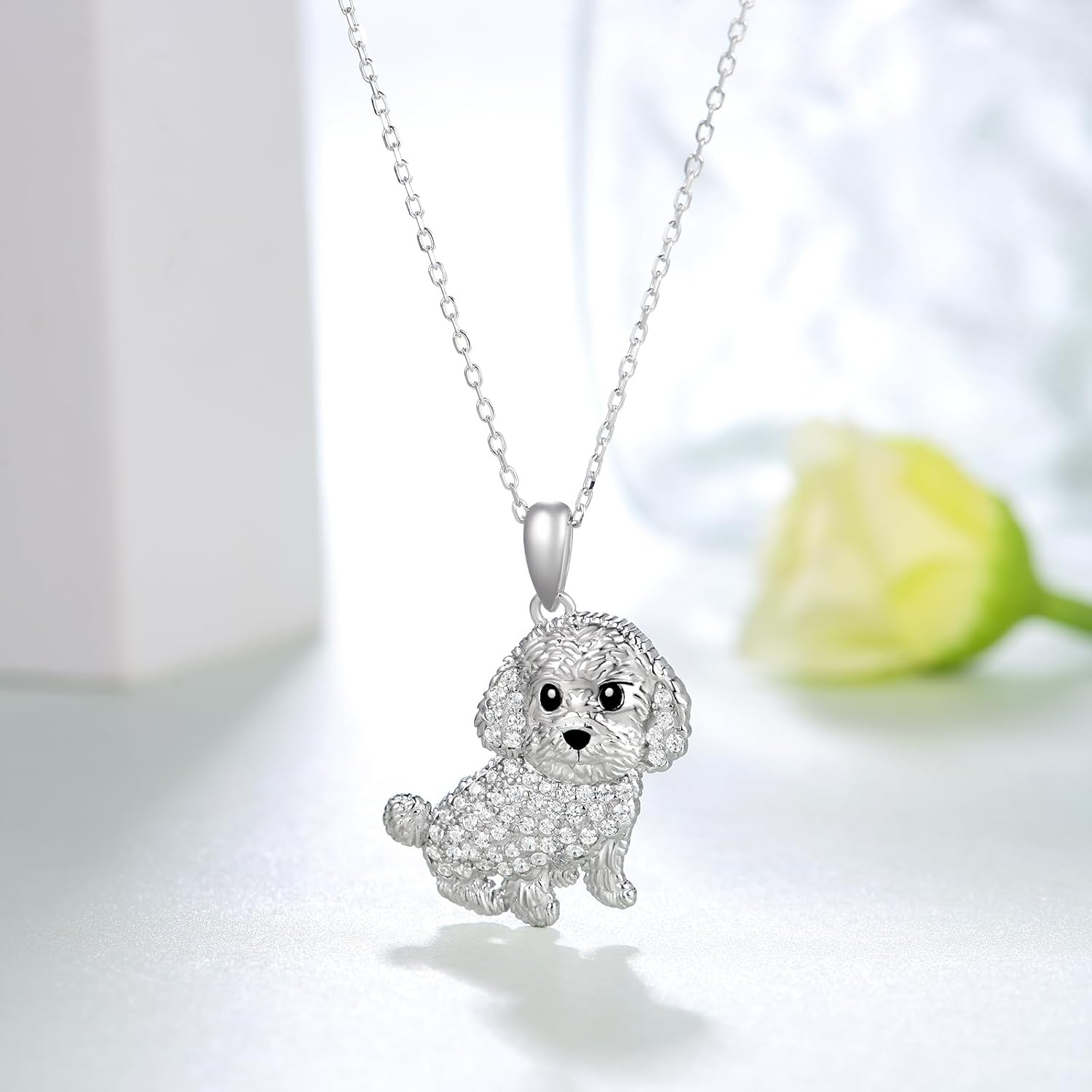 Yorkie/Pug/Maltese/Poodle/German Shepherd Necklace 925 Sterling Silver Dog Pendant Necklaces for Women Dog Jewelry Gifts for Women Dog Loves - Image 2