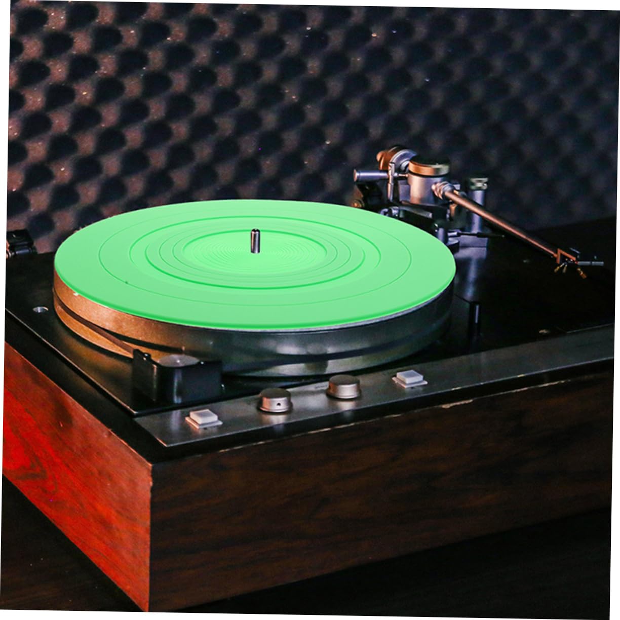 ERINGOGO 2piezas Tapete De Registro Para Tocadiscos De Vinilo Alfombrilla De Silicona Verde Suministros Para Mesas De Discos De Vinilo