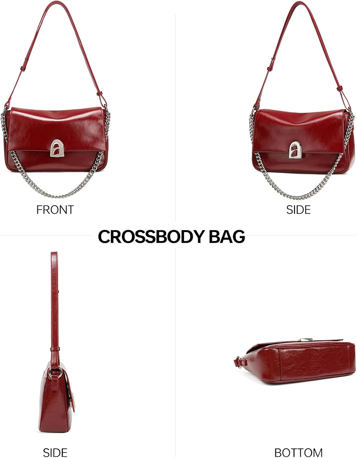 LA FESTIN Leather Crossbody Purse for Women Small Shoulder Bag with Adjustable Strap Trendy Designer Purses and Handbags - Image 6