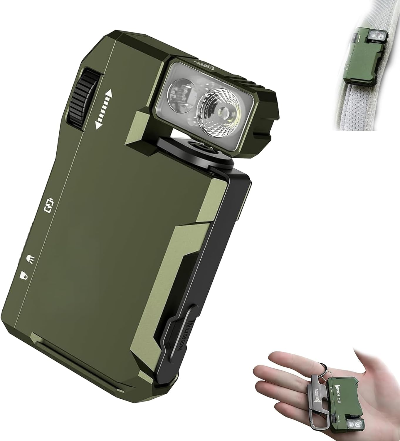 G5 EDC Flashlight 400 Lumens, Rechargeable Mini Flashlight with Magnetic Base, RGB Dual Light, Ip68 Waterproof, Compact Keychain Light for Camping, Emergency & Daily Carry (Green)