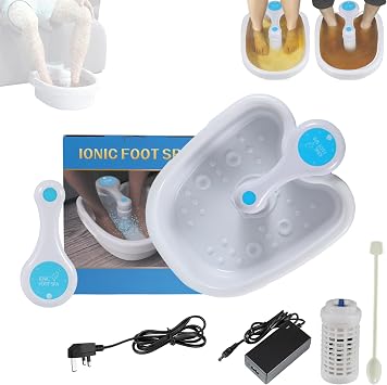 Ionic Foot Spa at Home Detox and Cleanse, 2.0 Ionic Foot Spa, Professional Ionic Foot Bath Detox Machine, Foot Spa and Massager with Heater, Body Detox Relaxed and Relieved with Basin-A