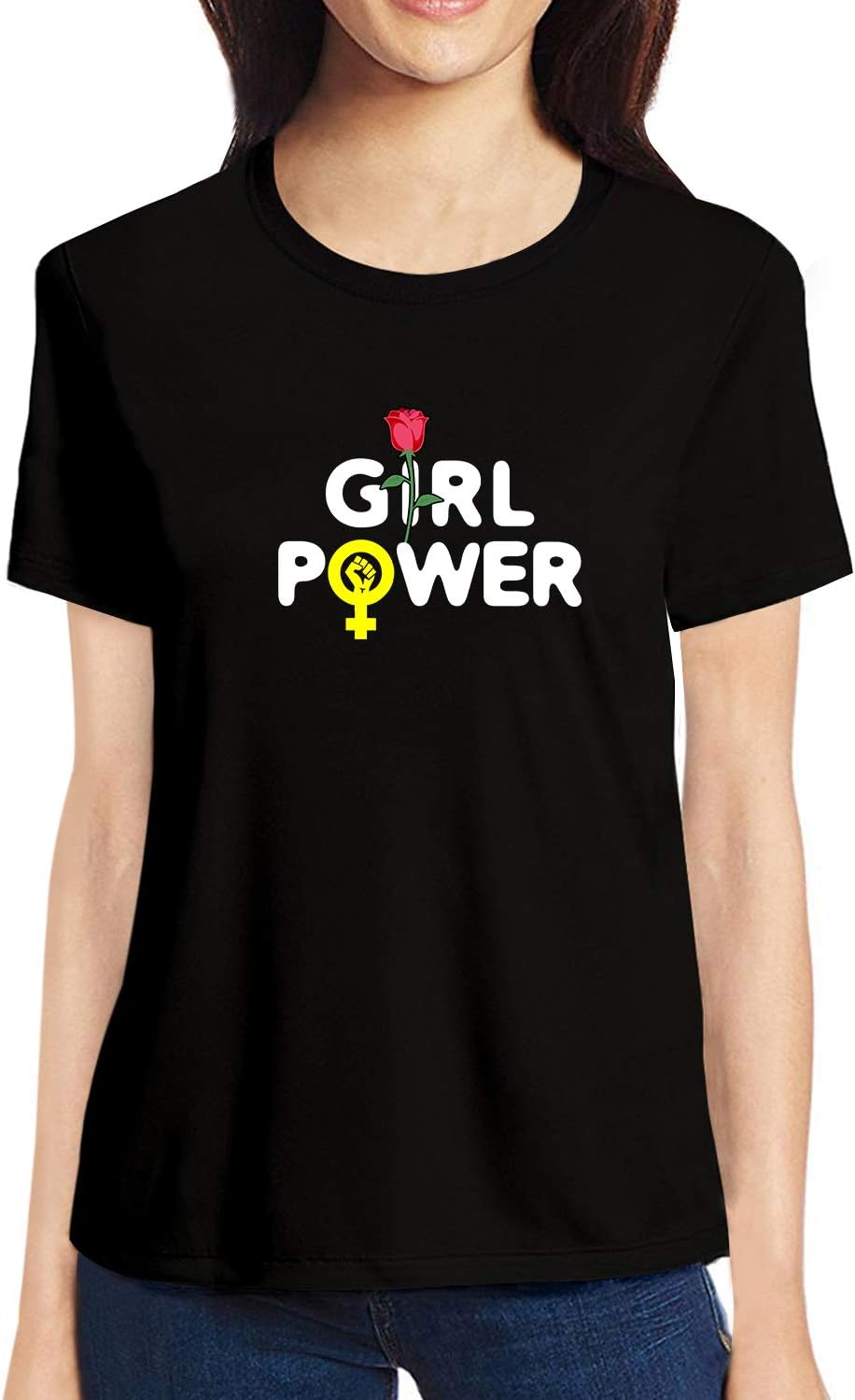 TVP FashionsGraphic Printed Women Tshirt Girl Power Text Cotton Printed Round Neck Half Sleeves Multicolour T Shirt. Feminism, Gender Equality, Feminist Tshirts