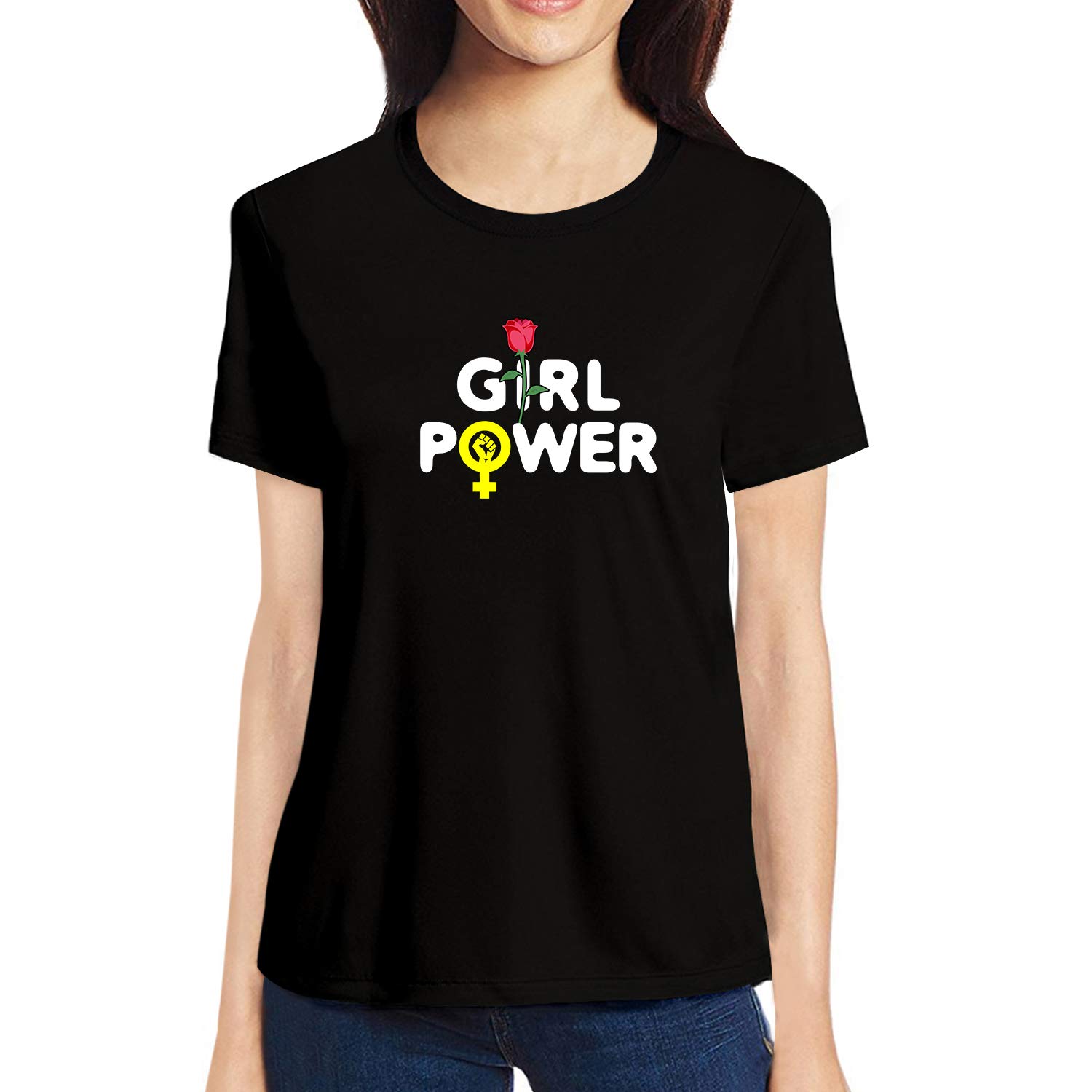 TVP FashionsGraphic Printed Women Tshirt Girl Power Text Cotton Printed Round Neck Half Sleeves Multicolour T Shirt. Feminism, Gender Equality, Feminist Tshirts