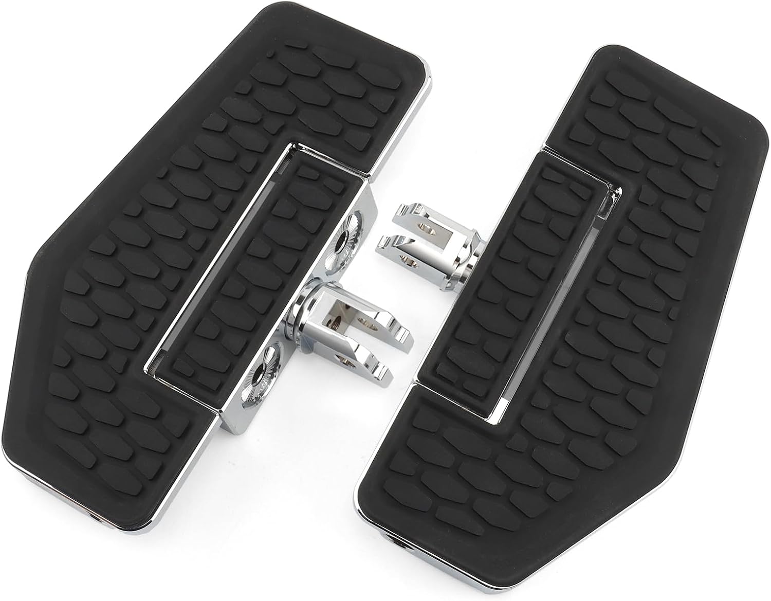 Motorcycle Mini Floorboards Hex Folding Front Foot Pegs Fit for Harley Softail Fat Boy FLSB Street Bob FXBB Breakout FXLRS Fat Bob Low Rider S FXLR Softail Slim FLHCS 114 (Chrome)