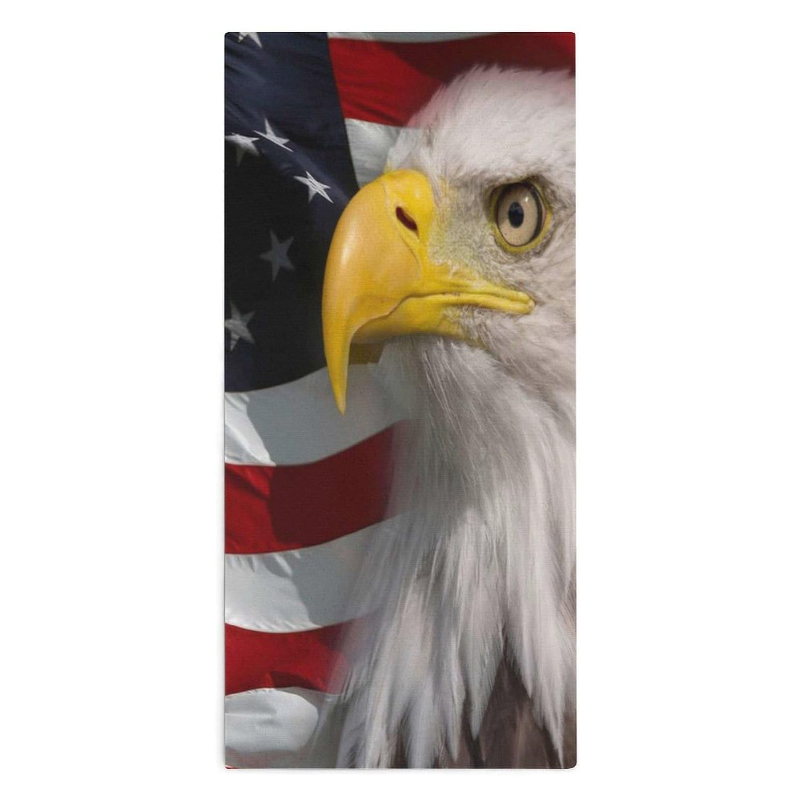 NCLQVJXZKHW Bald Ea-gles And Am-ericans-Flag Hand Towels Soft Face Towel Gym Bathroom Travel Hotel 13"x28"