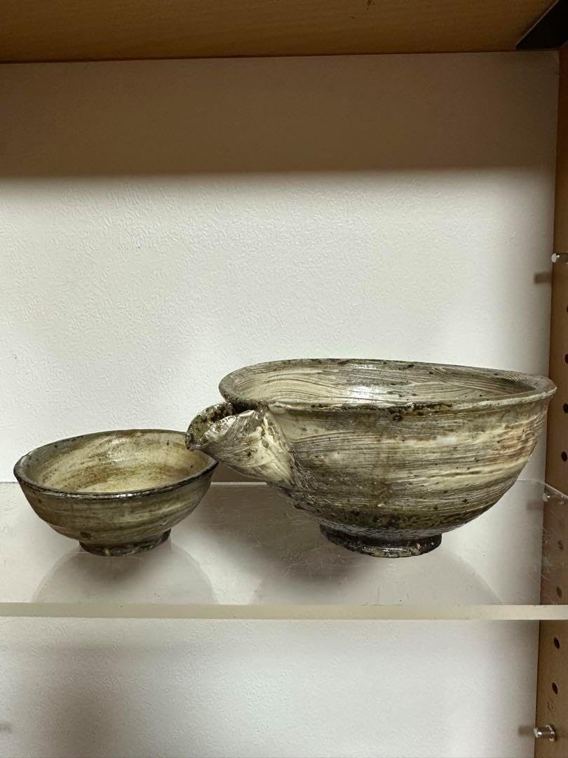 尾形アツシ 全刷毛目 酒器 片口 ぐい呑み