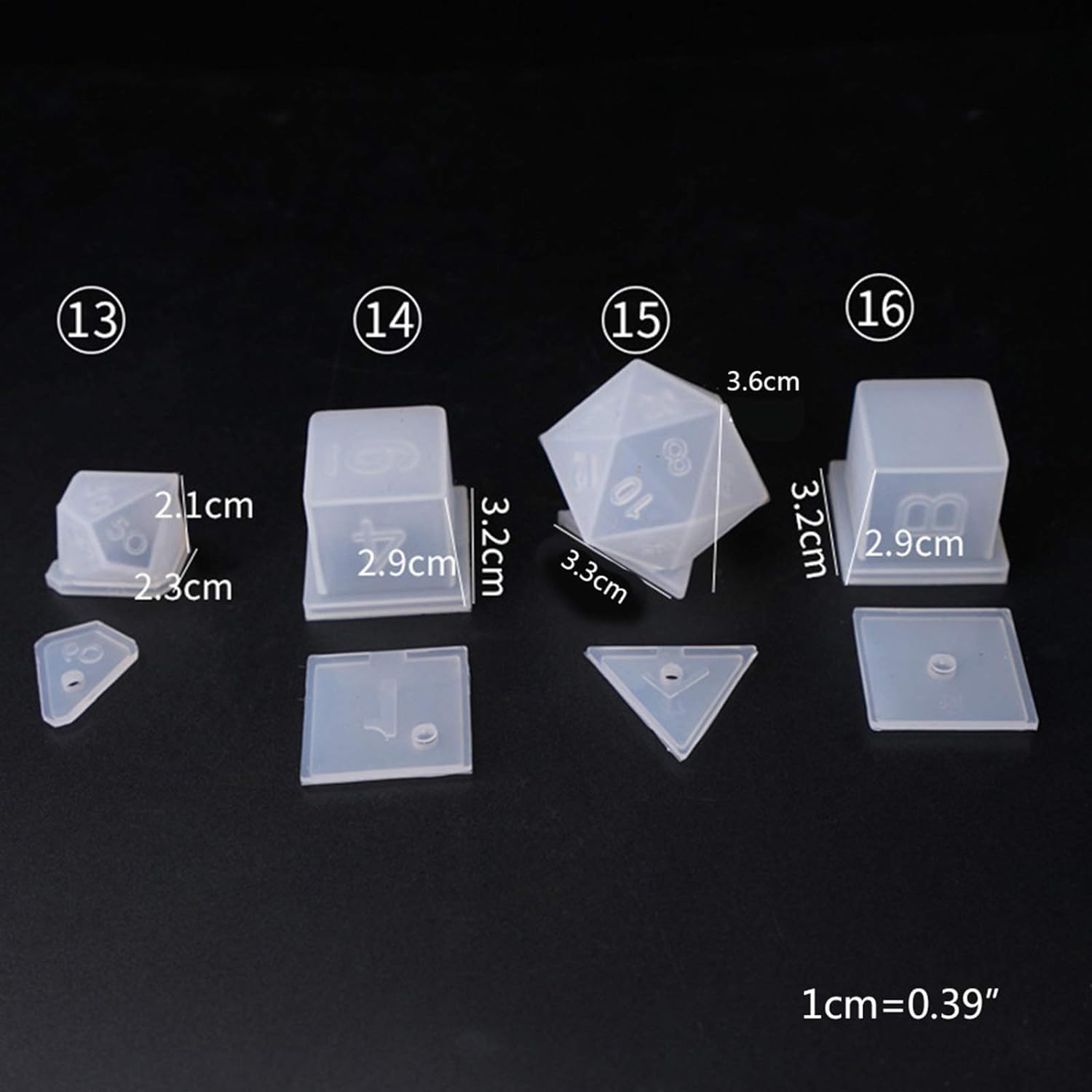Epoxy Mold Dice Fillet Shape Resin Molds Digital Game Crafts Epoxy Resin Casting Molds Jewelry Resin Casting Molds for DIY Crafts Keychains Jewelry Making
