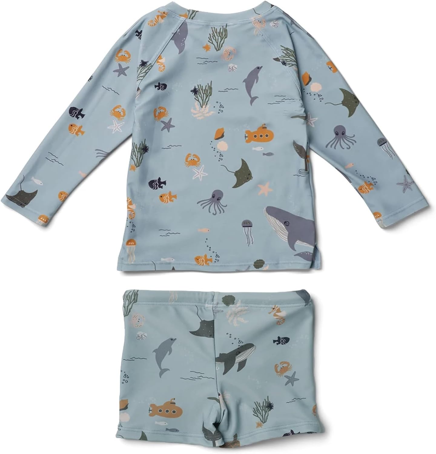 Toddler Boys Two Piece Swimsuit Rash Guard Set Long Sleeve Swim Shirt Swim Trunks& Shorts Bathing Suit - Image 4