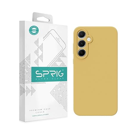 SPRIG Liquid Silicon Back Cover/Back Case for Samsung Galaxy A55 (Lemon