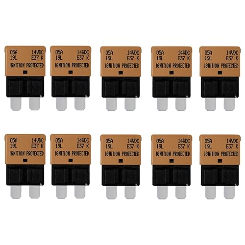 Disyuntor de fusibles de reinicio automático de 5 amperios de bajo perfil ATCATO fusibles de hoja reiniciable (mediano) DC12V-32V