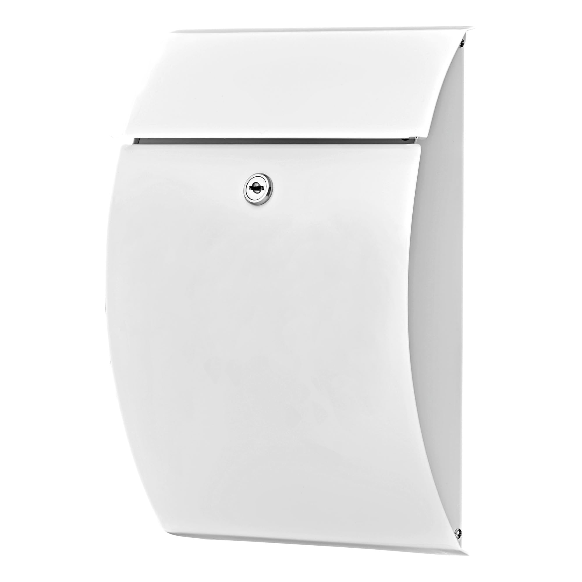 BURG-WÄCHTER Cassetta Postale senza Vano Giornali e Targhetta, Acciaio Zincato, Formato Inserimento DIN B5, con 2 chiavi, Capri 813 W, bianco (simile RAL 9016), 38700, (L x A x P) 215 x 304 x 80 mm