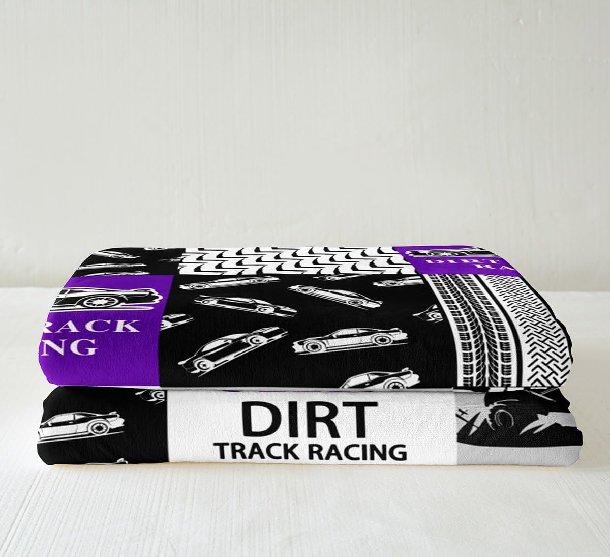 Feelyou Dirt Bike Blanket 60"x80" for Bed Sofa Couch Extreme Sports Throw Blanket Track Racing Fleece Blanket Race Car Purple Plush Blanket for Boys Girls Kids Adults