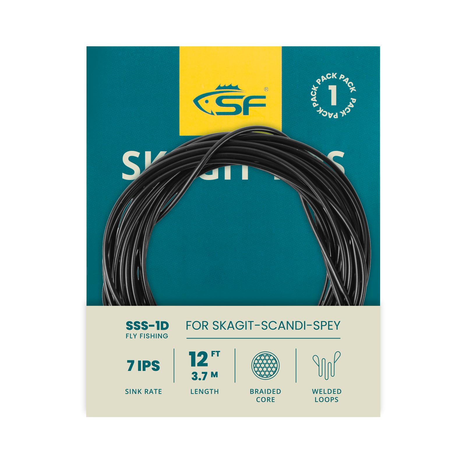 SF Skagit Tips Scandi with 2 Welded Loops 10/12/15FT Fly Fishing Spey Line Tip Multi-Color for Salmon Steelhead (90/110/125GR)