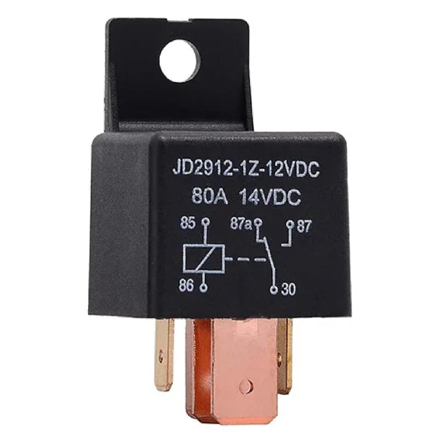 JD2912 80A Automotive Relay with Wired Socket, 12V/24V DC Waterproof 4/5 Pin Relay for Head Light, Air Conditioner, Motorcycles (12V 5PIN)