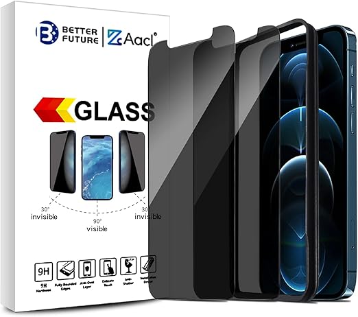 Amazon Com Privacy Screen Protector For Iphone 12 12 Pro 6 1 Inch Anti Spy Tempered Glass Film 2 Pack Cell Phones Accessories