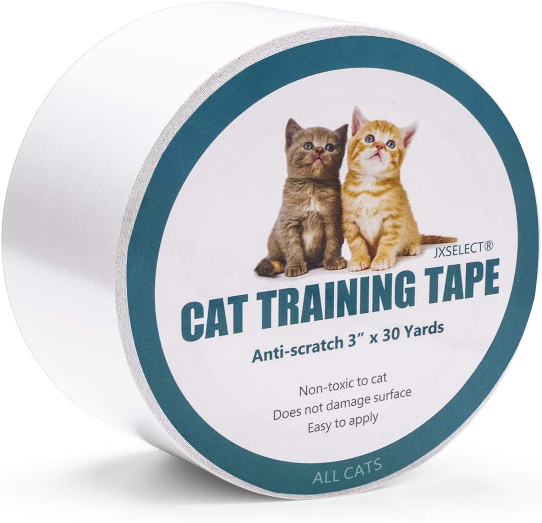 Jxselect Anti-Scratch Cat Training Tape, Cat Scratch Prevention Tape for Furniture,Couch,Door,Carpet,Pet Scratch Protector, 3 Inches x 30 Yards …