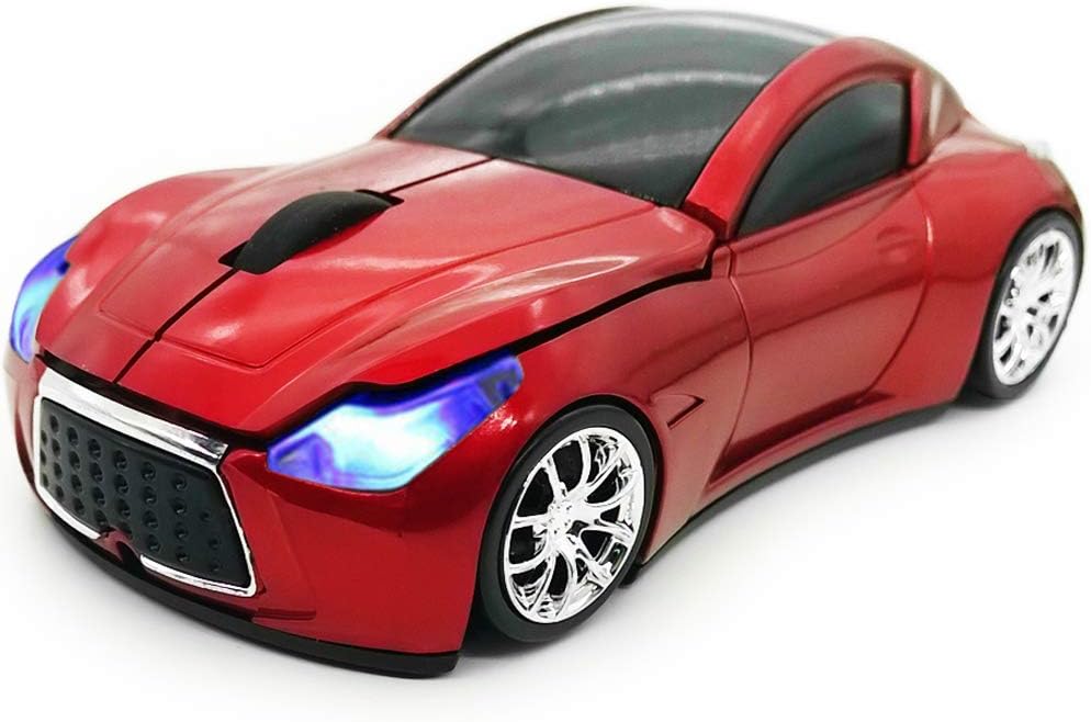 TDRTECH Wireless Car Mouse 2.4Ghz 3D DPI 1600 Cool Sport USB Gaming Mouse Mice for PC Computer Laptop Notebook Red