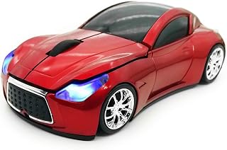 Wireless Car Mouse 2.4Ghz 3D DPI 1600 Cool Sport USB Gaming Mouse Mice for PC Computer Laptop Notebook Red